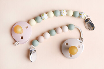 Two pacifiers with clip
