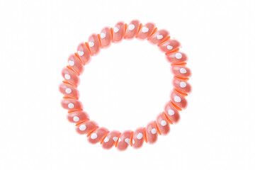 Pink hair elastic with dots