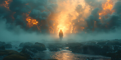 Obraz premium Breathtaking Cinematic Landscape - Vibrant Hidden Treasure