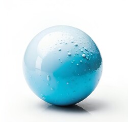 Obraz premium blue glass sphere, bubble, crystal, circle, light, blue, transparent, 3d, reflection, earth, water, pearl, round, sky, clear, orb