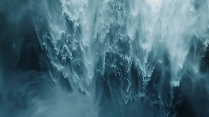 Waterfall mist graphic design flat design top view moist atmosphere theme water color Monochromatic Color Scheme 