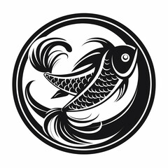 Fototapeta premium Fish symbol for fishing vector image