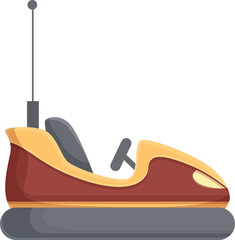Colorful vector illustration of a classic bumper car amusement ride, isolated on a white background