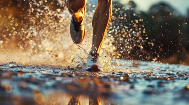 Runnig sport lifestyle background illustration generated by ai.