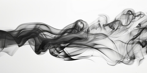 Abstract Pattern of Black and White Smoke on a Light Background