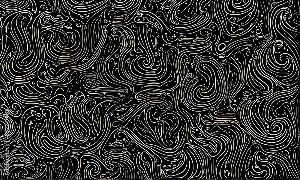 Poster organic lines and shapes pattern with dark background