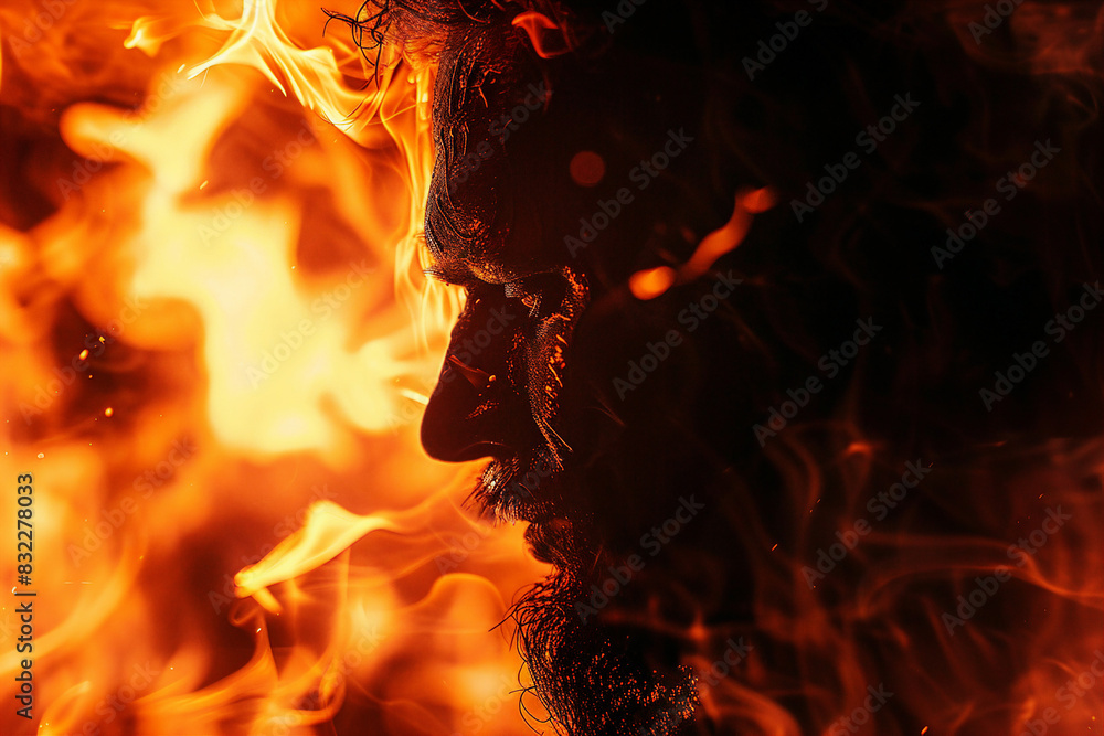 Poster generated with ai picture of angry demonic person from the hell