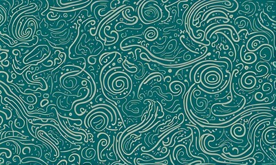 teal fun line doodle seamless pattern creative abstract squiggle style