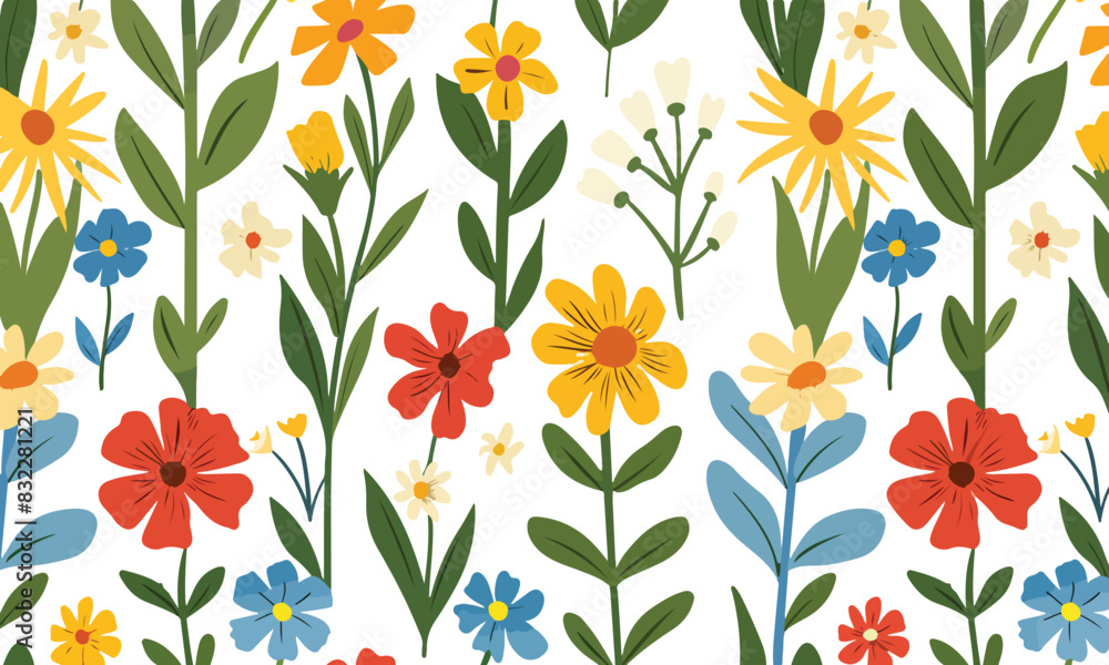 Poster seamless tulips background pattern design