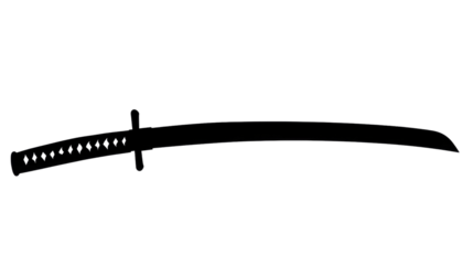  Silhouette katana sword black color 