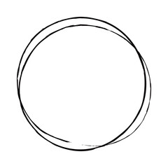 手書きの鉛筆の線の丸いフレーム