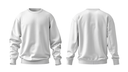 White front and back view tee sweatshirt sweater long sleeve