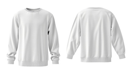 White front and back view tee sweatshirt sweater long sleeve