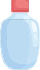 Vector graphic of a blue bottle with a red cap, suitable for branding and mockup designs