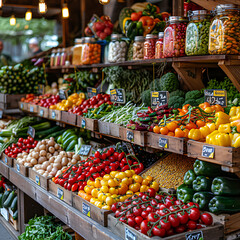 Obraz premium Urban Market Magic: Street Food & Fresh Produce Extravaganza