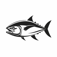Tuna fish logo design template silhouette vector image