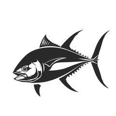 Tuna fish logo design template silhouette vector image