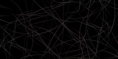 Seamless luxury geometric premium golden random chaotic scribble lines on transparent background. Abstract black background colorful lines. Futuristic digital smoke motion backdrop technology texture.