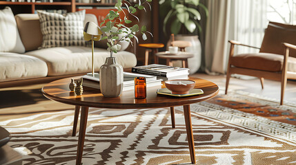 Small table for placing coffee and books to relax during free time and holidays
