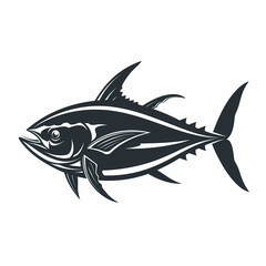 Tuna fish logo design template silhouette vector image