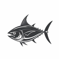 Tuna fish logo design template silhouette vector image