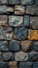 Stone blocks on a textured background, natural lighting, space for text, highlighting rustic and organic themes