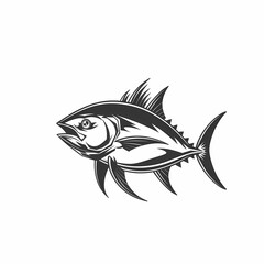 Tuna fish logo design template silhouette vector image