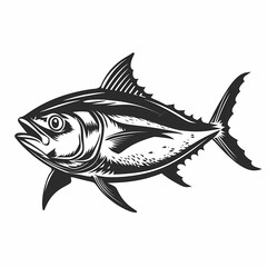 Fototapeta premium Tuna fish logo design template silhouette vector image