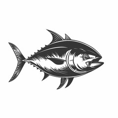 Obraz premium Tuna fish logo design template silhouette vector image