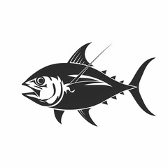 Tuna fish logo design template silhouette vector image