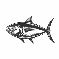 Tuna fish logo design template silhouette vector image