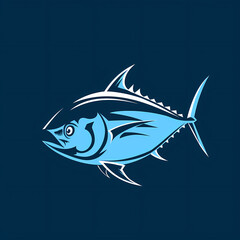 Obraz premium Tuna fish logo design template silhouette vector image
