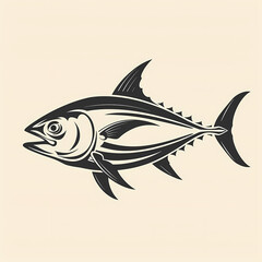 Fototapeta premium Tuna fish logo design template silhouette vector image