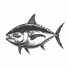 Obraz premium Tuna fish logo design template silhouette vector image