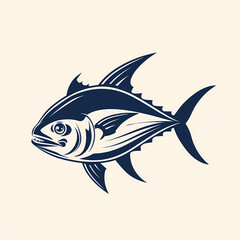 Obraz premium Tuna fish logo design template silhouette vector image