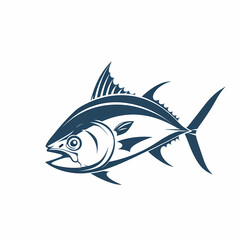 Tuna fish logo design template silhouette vector image