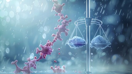 Glutathione maintaining proteostasis, depicted as a balance scale with properly folded proteins on one side and damaged proteins being repaired or degraded on the other