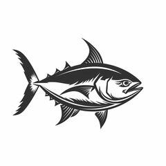 Obraz premium Tuna fish logo design template silhouette vector image