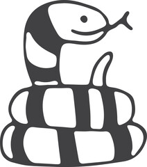 Hand drawn snake icon. Vector illustration doodle style. Animals.
