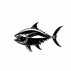 Tuna fish logo design template silhouette vector image