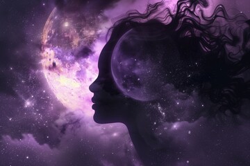 Obraz premium venus woman connection with space feminine energy