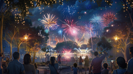 Obraz premium Exterior shot of an advanced space station with robotic pods and automated drones maintaining equipment, floating against the backdrop of a distant nebula.