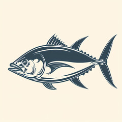 Obraz premium Tuna fish logo design template silhouette vector image