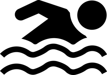 Swimming icon, Person Swimming Icons, logo emblem design vector, Swim Water Information Flat People Pictogram Icon Isolated on transparent Background, for leisure during summer holiday symbol.