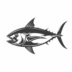 Tuna fish logo design template silhouette vector image