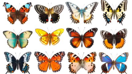 Set of butterflies