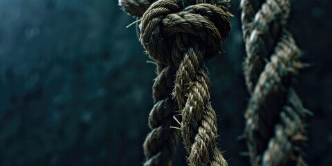 a image of a rope with a knot hanging from it