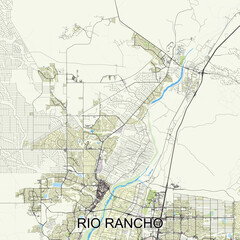 Rio Rancho, New Mexico, United States map poster art