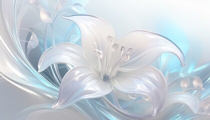 Transparent white lily flower