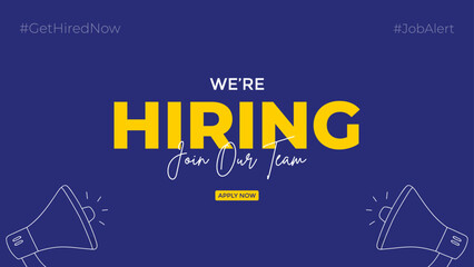 We are hiring job candidate post and flyer template. Join our team and hiring concept. Open vacancy and hiring creative ads and poster vector illustration